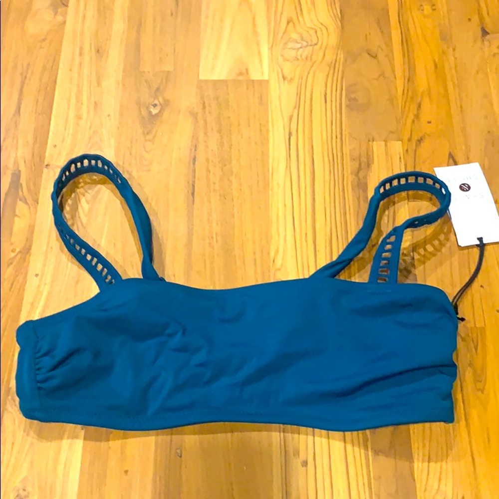 *NEW* Shade & Shore teal eyelet bathing suit top